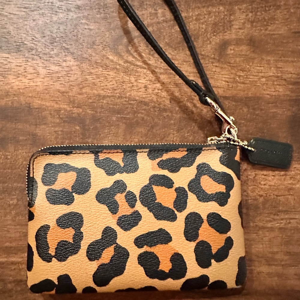 Coach leopard wristlet